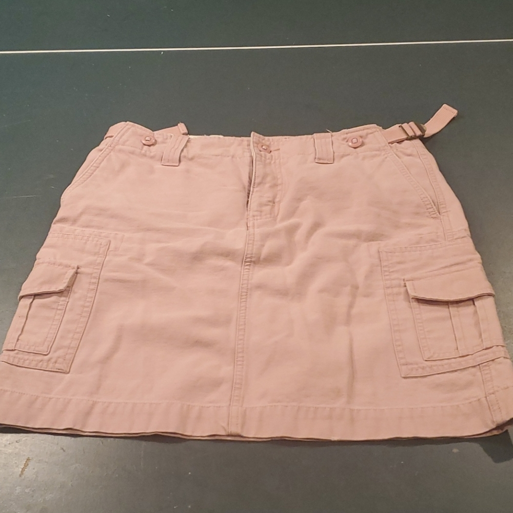 Pink Denim Mini Skirt Adjustable Straps Size 4